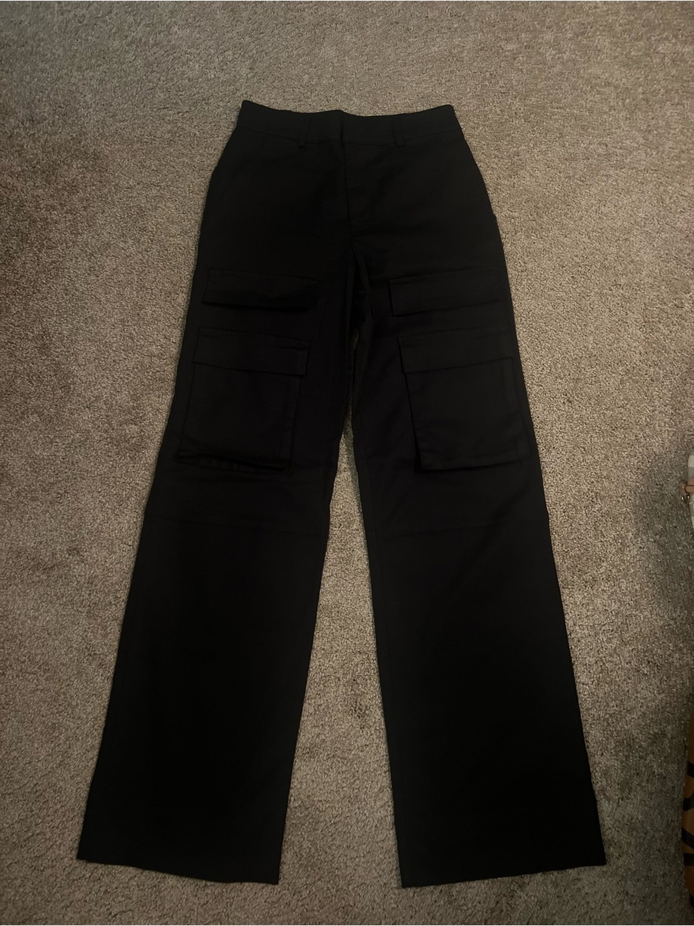 bp Black Wide-Leg Cargo Pants